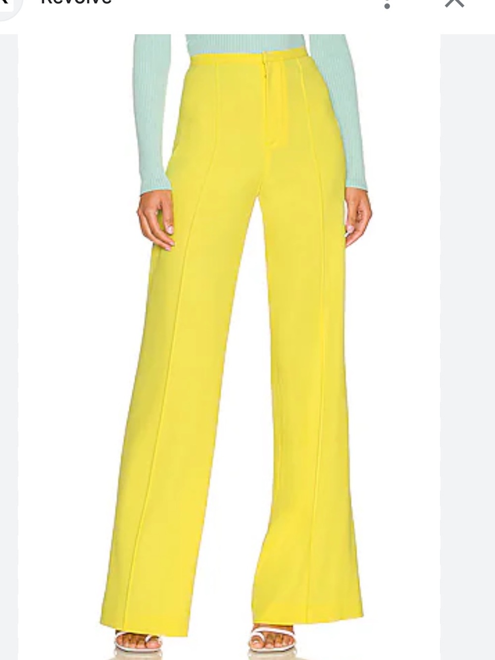 Alice + Olivia High-Waist Wide-Leg Pants in Sunflower Yellow